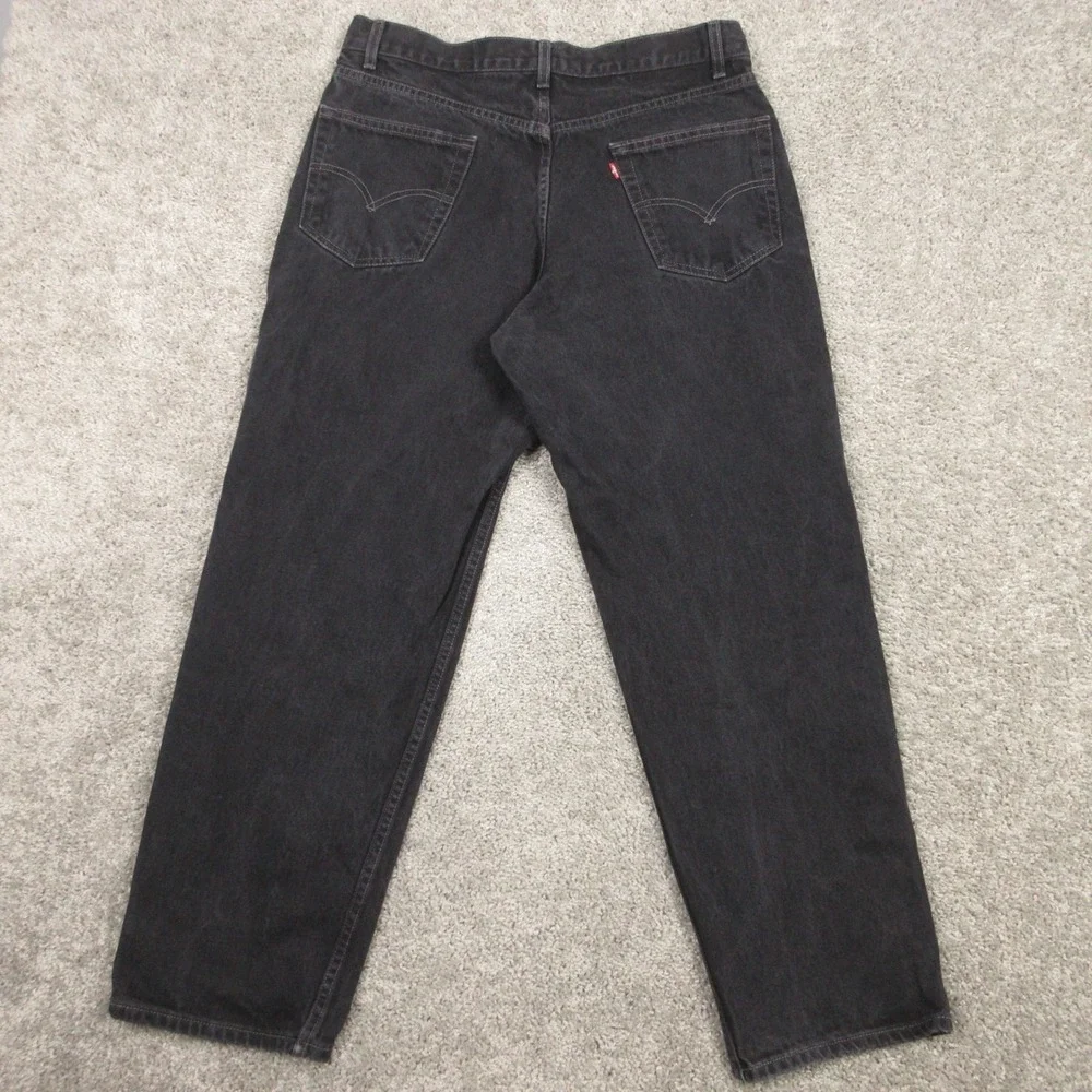 Vintage Levis Jeans Mens 36x30‎ Black 550 Relaxed Tapered Baggy Denim Pants 90s